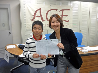 小学生の男の子も報告会に参加してくれました