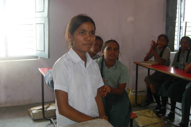 2014年4月、村の公立学校で話してくれたラクシュミちゃん