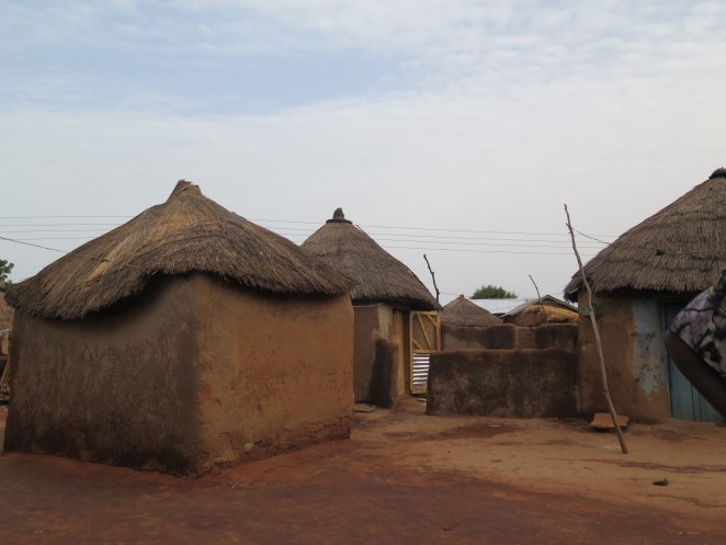 ガーナ北部の様子。茅葺屋根の住居が立ち並ぶ