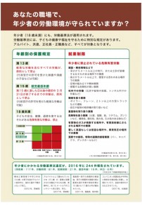 「あなたの職場で、年少者の労働環境が守れていますか？」ダウンロードはこちら