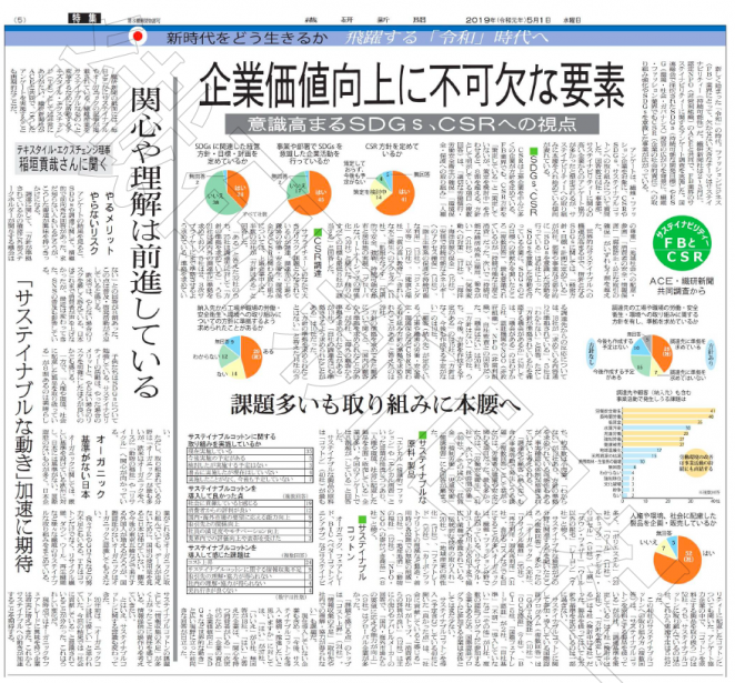繊研新聞 2019年5月1日付
