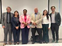 左から、児童労働に反対するグローバルマーチ・ライアン氏、ACE・岩附、ガーナ労働省・アジェマン氏、Child Labor Coalition・マーキー氏、児童労働経験者・アギラール氏、トニーズ・チョコロンリー・マガリャエス氏